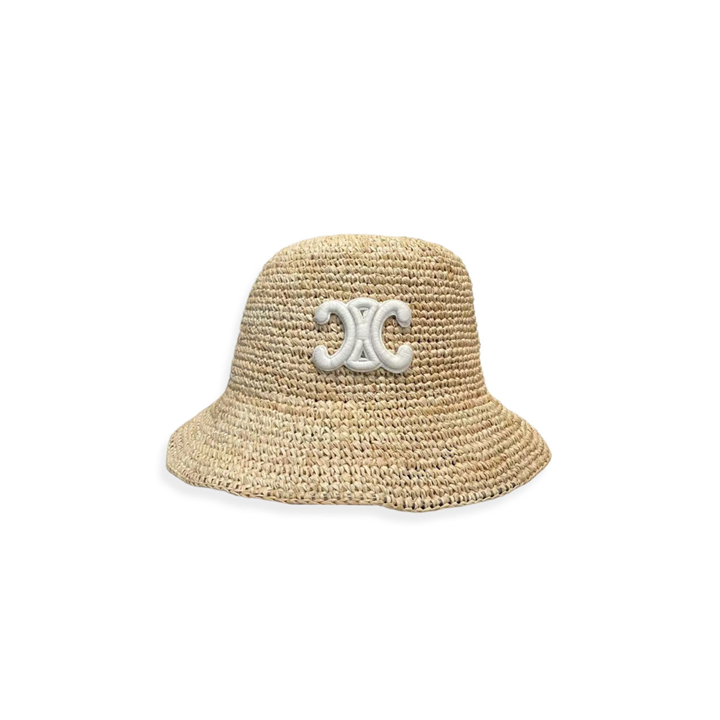 CELINE HAT TRIOMPHE BUCKET HAT IN RAFFIA 